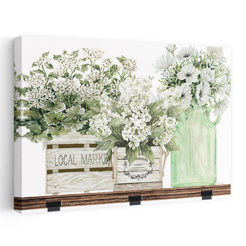 Fleurs de lait d'amande, art floral contemporain, H 24 po x l 16 po