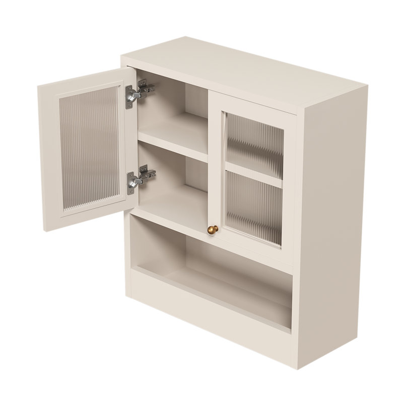 Armoire murale de salle de bain avec portes en acrylique, White