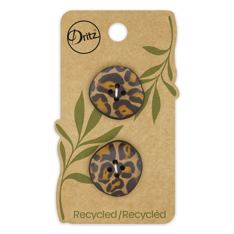 Bouton en cuir recyclé imprimé Dritz, 23 mm, 6 boutons