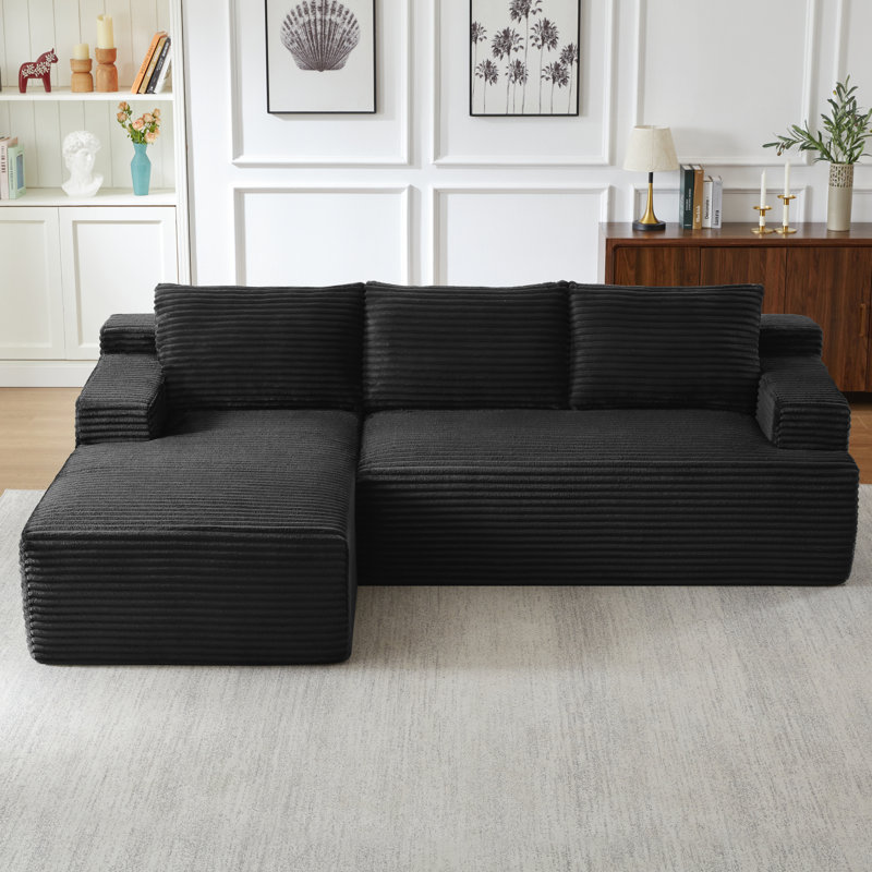 Canapés confortables en velours côtelé, conception modulaire pour les espaces de vie