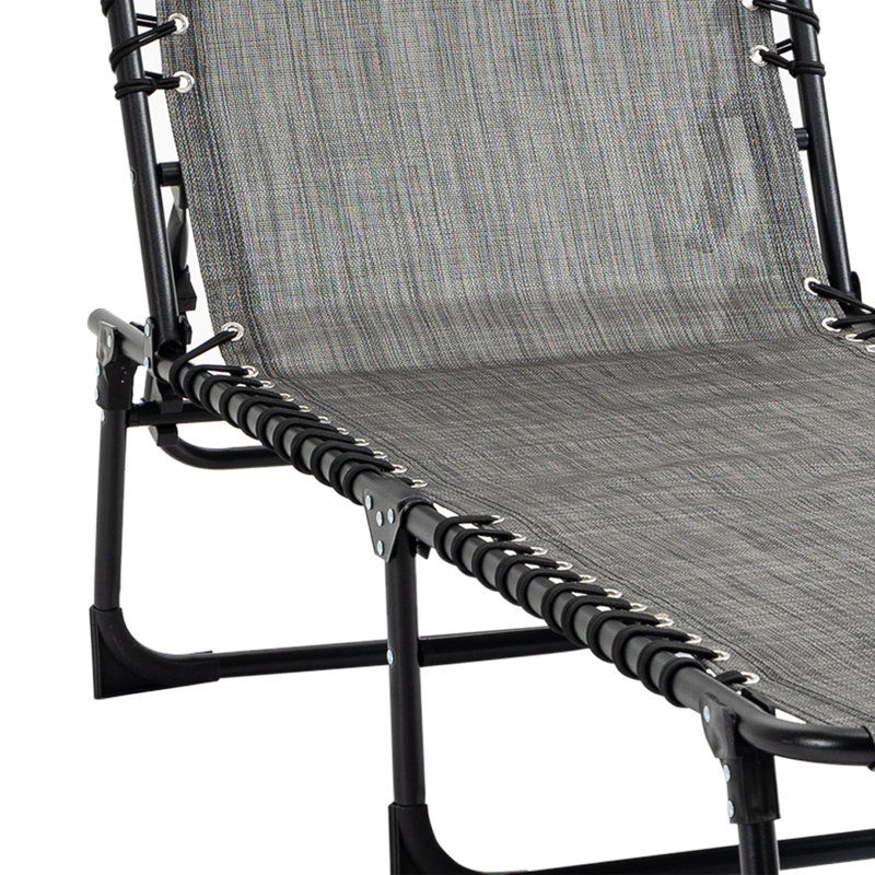 Outsunny Reclining Chaise Lounge Chair, Gray