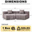 Canapé modulaire courbé en chenille avec 2 coussins-2074729239