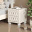 Élégante table de chevet en velours avec 2 tiroirs et poignée en cristal, table de chevet avec capitonnage-849026332