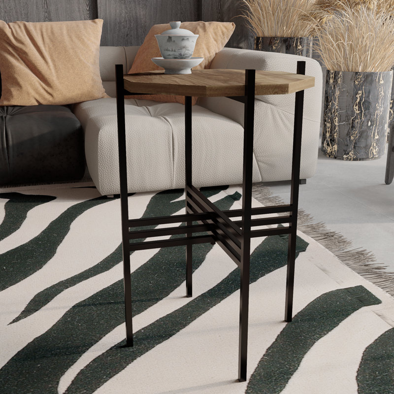 Élégante table d'appoint 22 po (L 14 po x l 14 po x H 22 po)