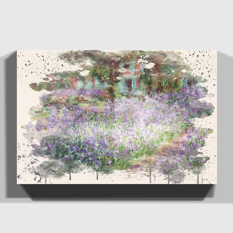 Irises in Monets Garden by Claude Monet Painting on Canvas - Wrapped Canvas, 40cm H x 60cm W
