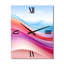 Horloge murale abstraite bleue et rose clair-99637003