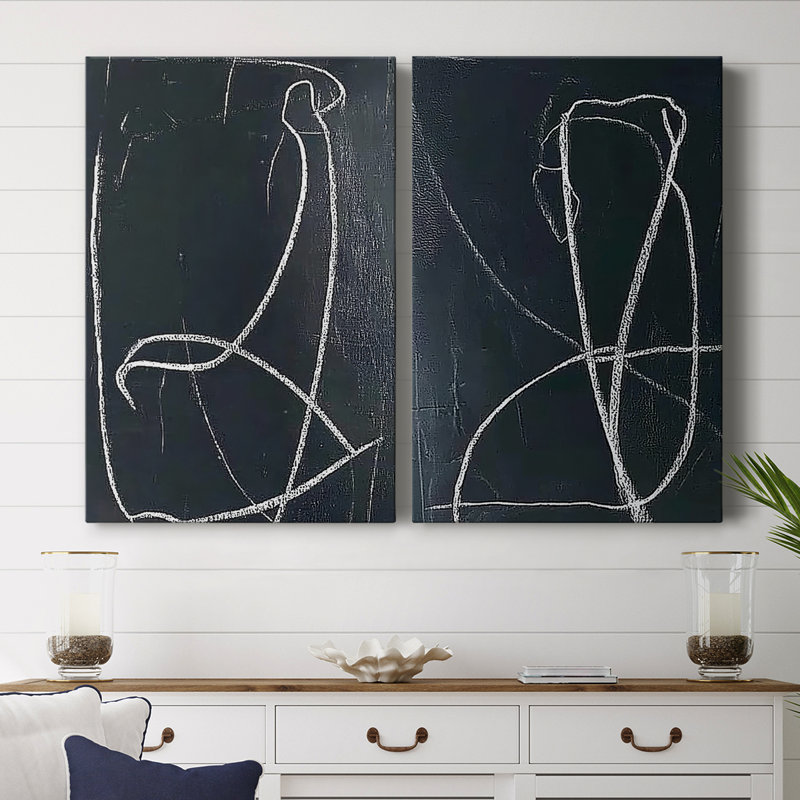 Série ABSTRACT DCV - Toile tendue avec châssis de qualité supérieure - Prêt à être accroché, H 48 po x l 64 po
