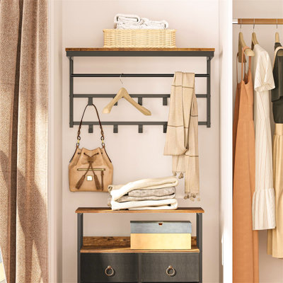 Ozie Wall 10 - Hook Wall Mounted Coat Rack