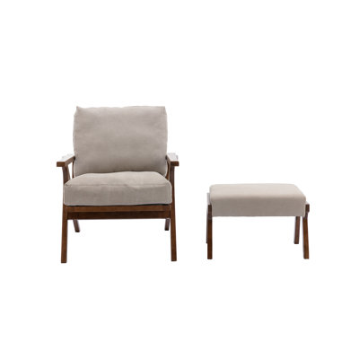 Juntier Upholstered Armchair with Ottoman