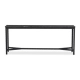 Hammered Iron Console Table-White Marble