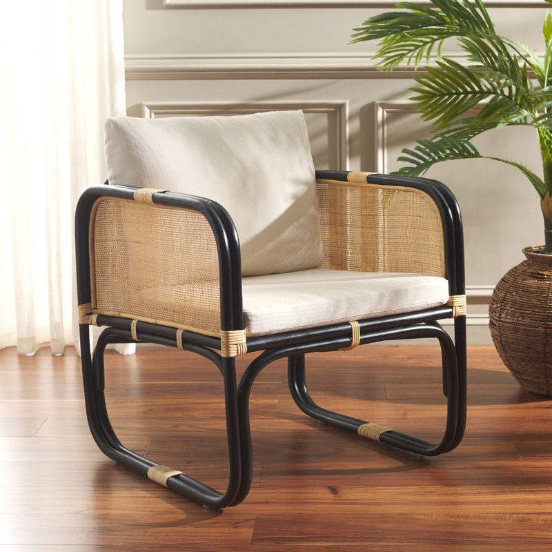 Chaise d'appoint avec coussin Breyanne, Noir