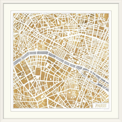 «Gilded Paris Map» par Laura Marshall, impression d'art graphique Kerlynn