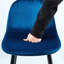 Tabouret de bar de 2 chaises de 30 po en velours à hauteur de comptoir avec dossier, pieds et repose-pieds en métal, assemblage facile, bleu pour la cuisine 2 - Robust Simple
