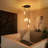 5 - Light Cluster Teardrop Glass Pendant Light for Stairwell
