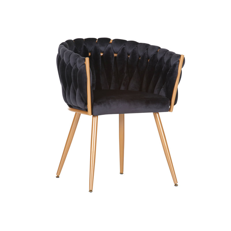 Haltwhistle Upholstered Barrel Chair, Gold, Black