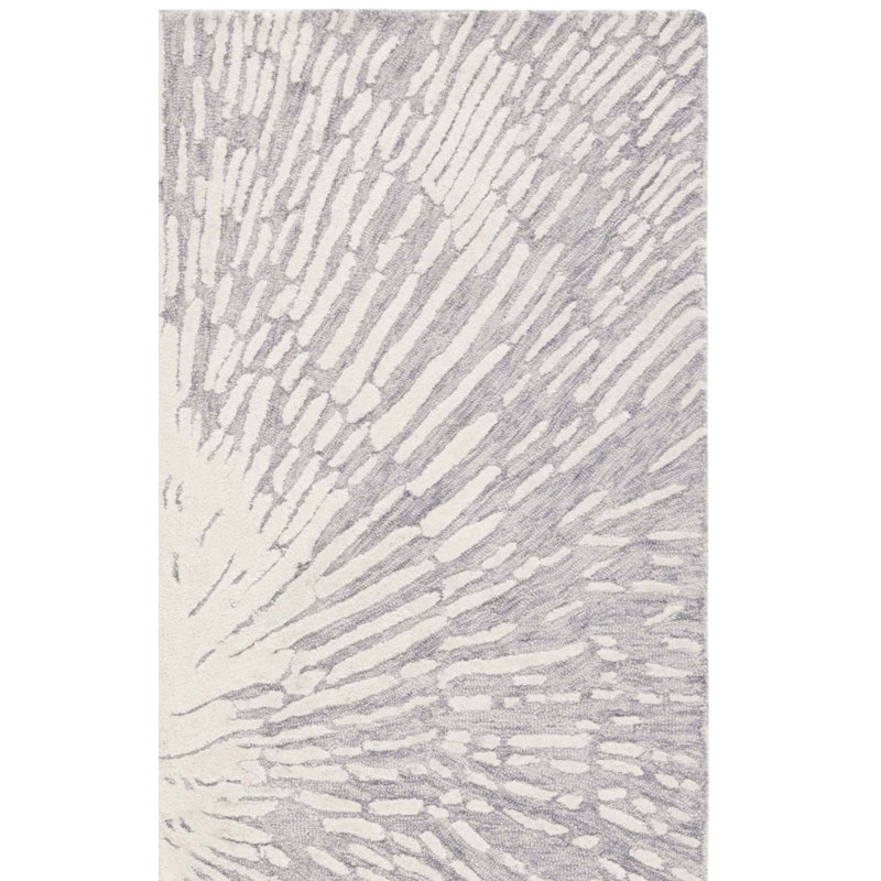 Bargneare Hand Tufted Wool And Cotton With Latex Abstract Rug, Rectangle 3' x 5'