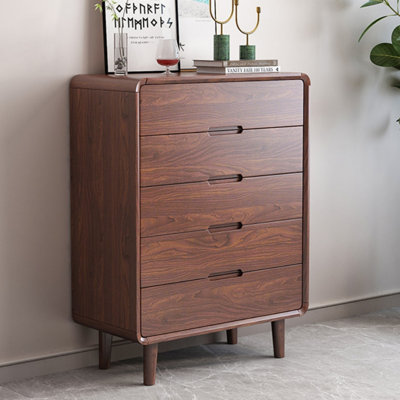 Vintage Style Rubber Wood Entrance Cabinet Solid Wood Accent Chest