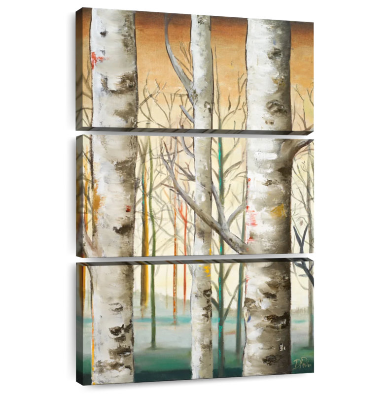 Millwood Pines Alvord Gold Birch Forest III | Wayfair