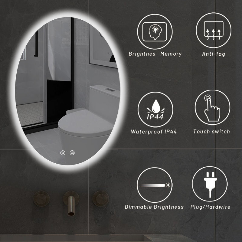 Miroir de salle de bain Adelee, 32 po x 24 po