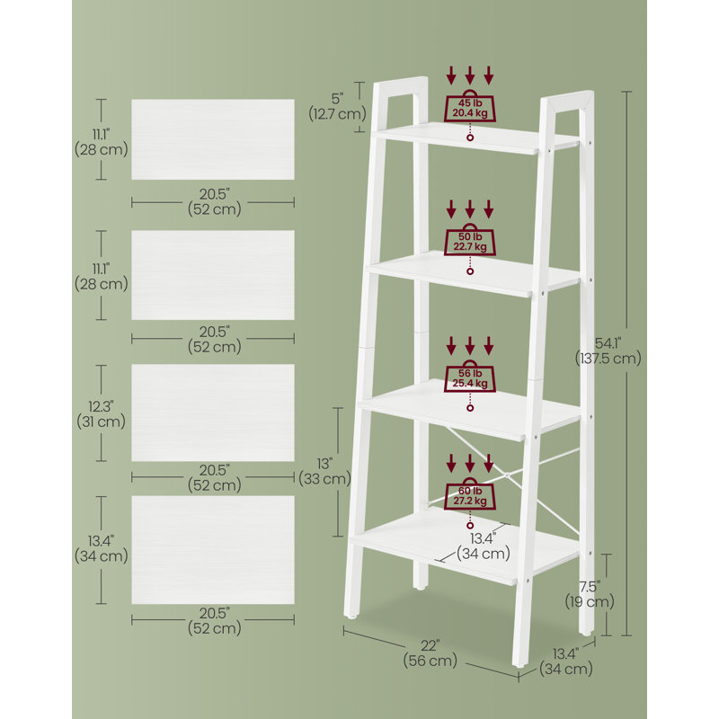 Parikh Ladder Bookcase, White