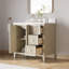 Meuble-lavabo sur pied l 36 po x H 35 po avec comptoir en quartz blanc Carrera et lavabo simple encastré, entièrement assemblé