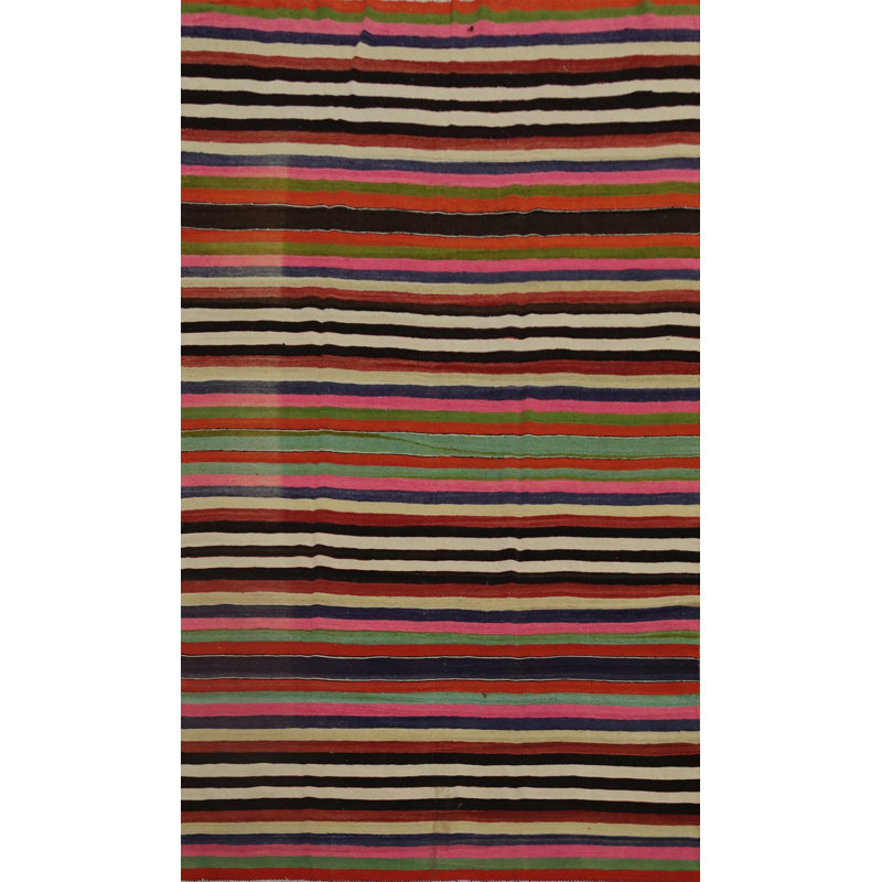 Tapis rayé en laine 6 x 10