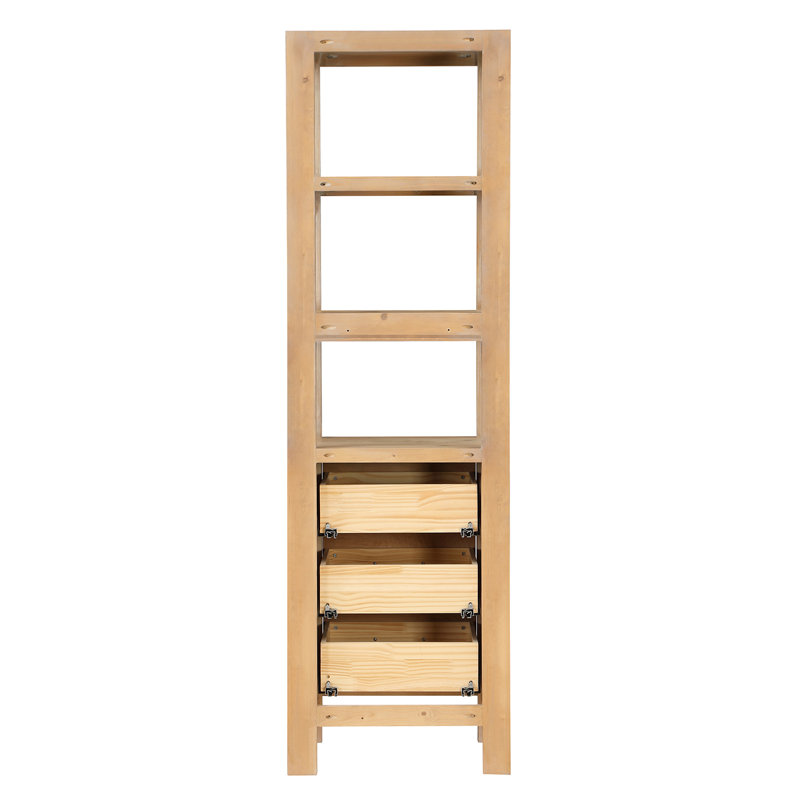 Moana Solid Wood Linen Cabinet, Brown
