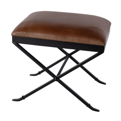 Livingston 20 in. W Leather Upholstered Accent Stool