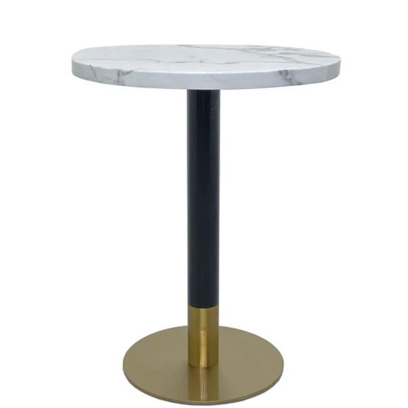 Très grande table ronde en faux marbre