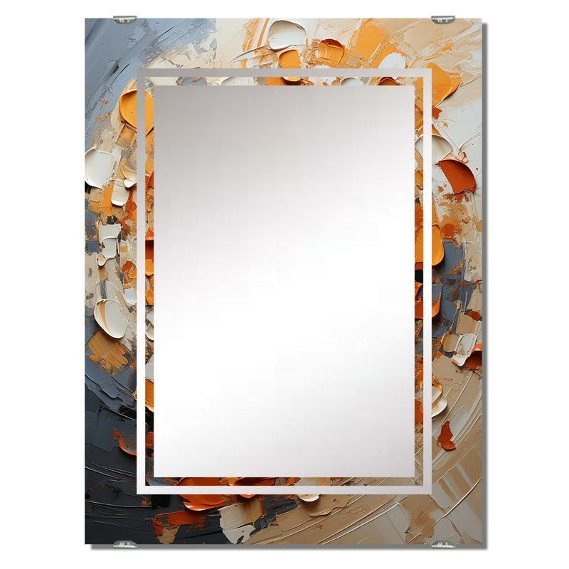 Miroir mural Geraldinne - Collages abstraits, 32 po x 24 po