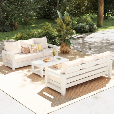 Outdoor 3-piece Conversation Set With Cushion