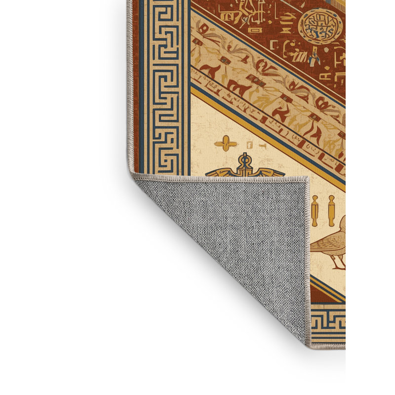 Tapis oriental brun lavable à la machine Aarav, 7 x 10