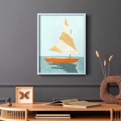 Petite voile I, reproduction encadrée - bois massif