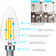 7 Watt (100 Watt Equivalent), B11 LED, Dimmable Candle Light Bulb, E12/Candelabra Base