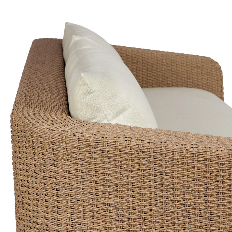 Westby Outdoor Sofa-Faux Black Hyacinth, Vergo Cream, Faux Hyacinth