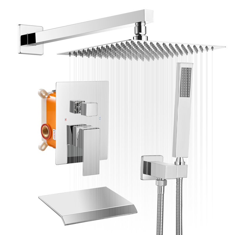 Complete Shower System with Rough in-Valve, Chrome