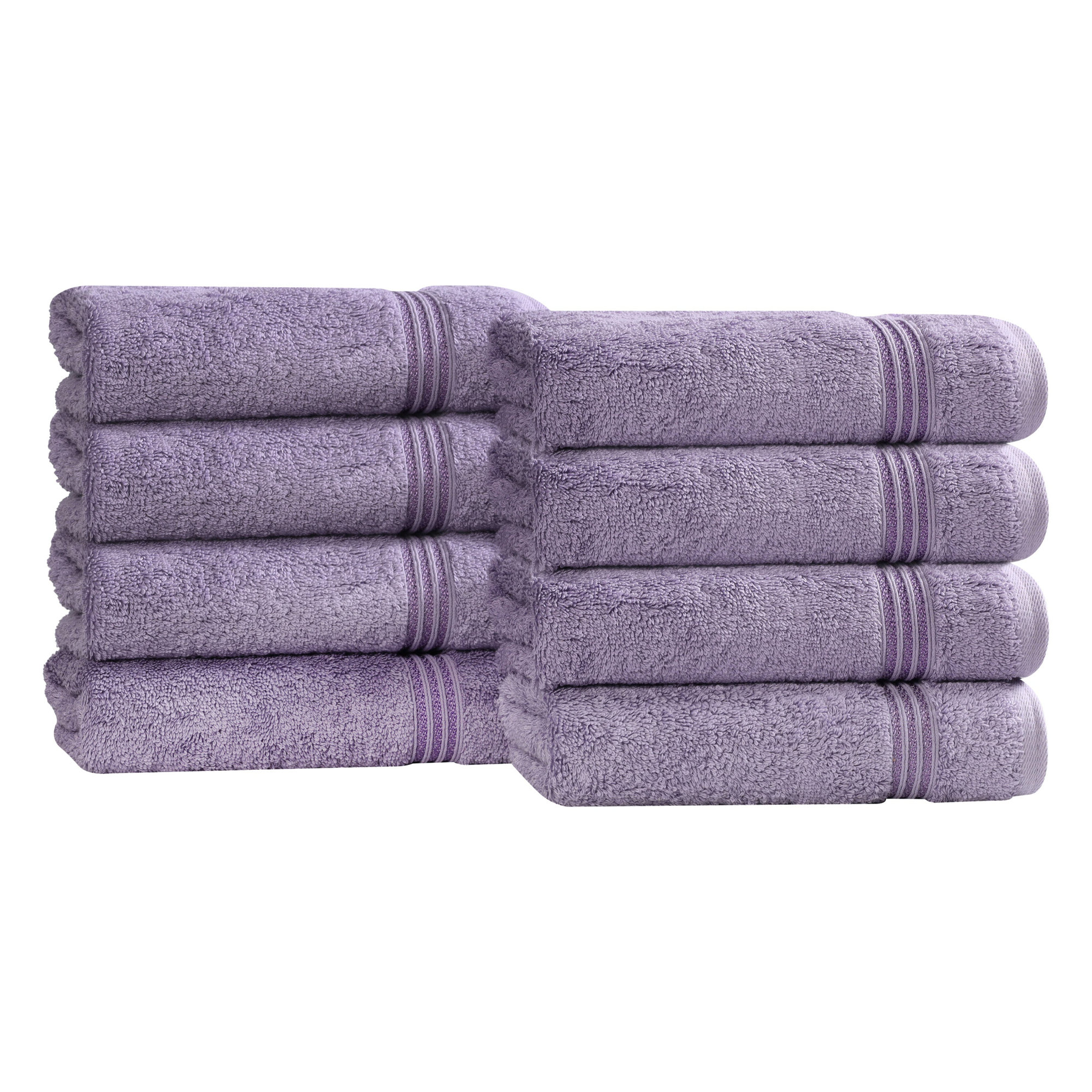 Oleg Egyptian-Quality Cotton Highly Absorbent Medium Weight Hand Towel Set, Royal Purple