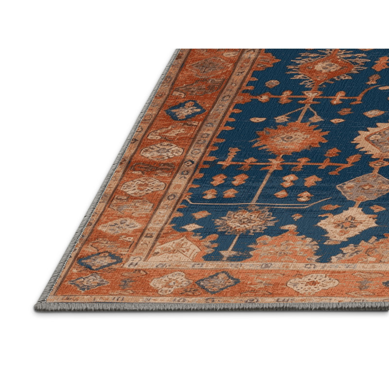Tapis brun turc lavable à la machine, Rectangle 7 pi x 9 pi
