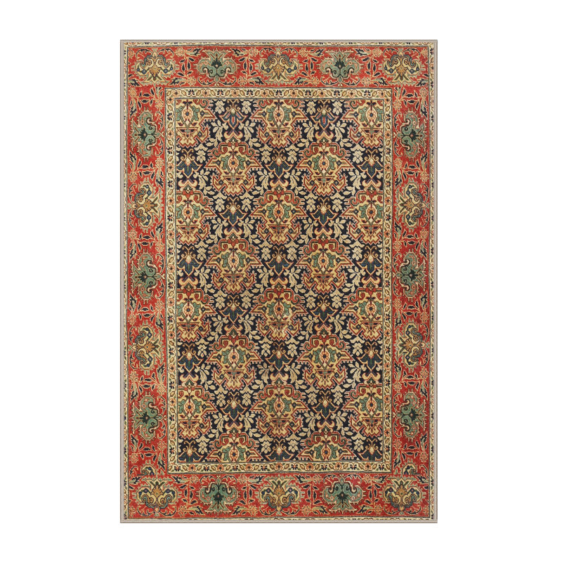 Rouge/beige/vert Tapis décoratif, Rectangle 5 pi x 7 pi