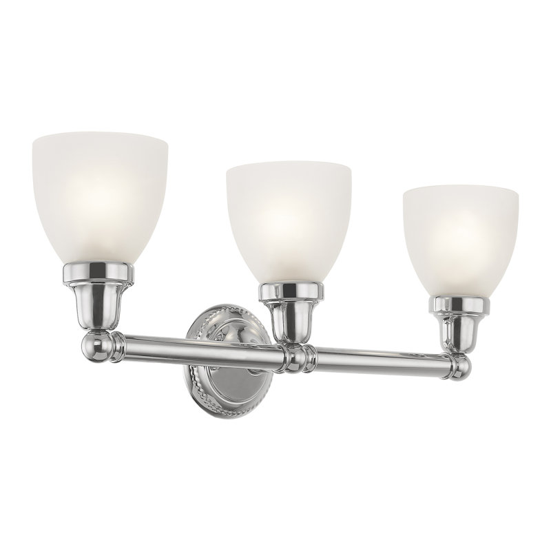 Éclairage de salle de bain à intensité variable 3 lumières Amida, Chrome poli