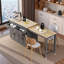 Îlot de cuisine 74,5 pouces avec table de salle à manger extensible-721779116