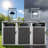 Garbage Bin Shed Stores 3 Trash Cans Metal Outdoor Bin Shed for Garbage Storage,Dark-grey