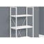 Bibliothèque blanche H 48 "avec 4, pour chambre à coucher et bureau, moderne contemporaine, peu encombrante, bibliothèque à niveaux en stratifié, H 48" et métal, chambre de bureau, élément d'économie