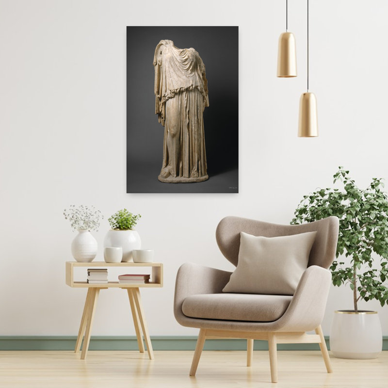 Statue romaine, architecture contemporaine, art, H 36 po x l 24 po