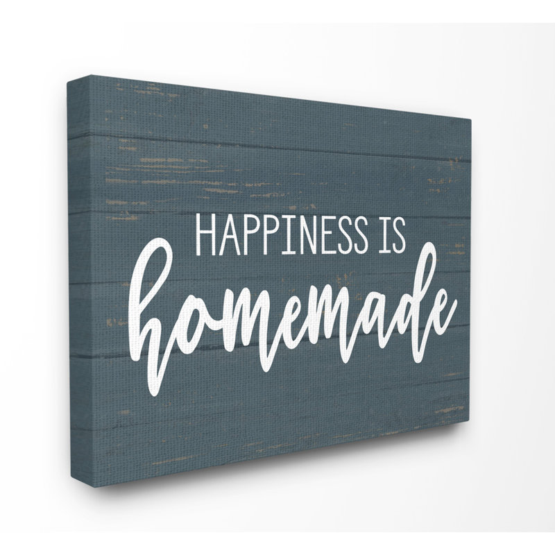 " Happiness Is Homemade " by Lettered And Lined, 24" H x 30" W x 1.5" D, Wrapped Canvas