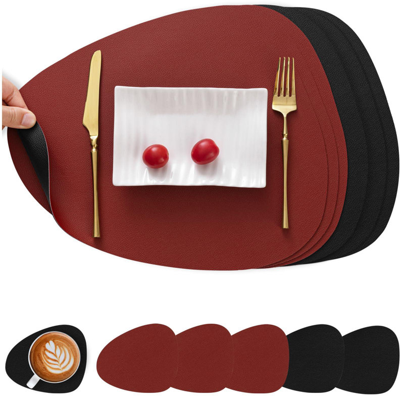 Polyurethane Placemat, Red Black