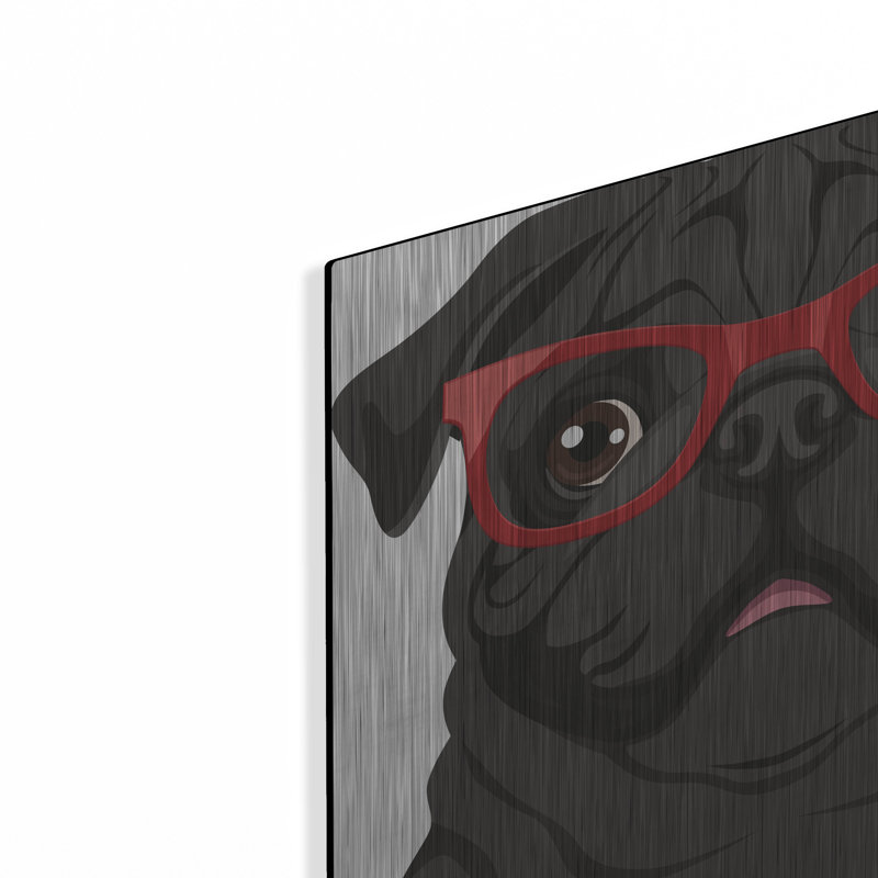 "Carlin portant des lunettes de hipster 5" par Furbaby Affiliates, H 12 po x l 12 po