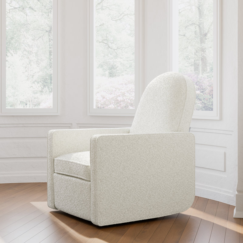 Fauteuil oscillant inclinable électrique Olivia, Bouclé ivoire
