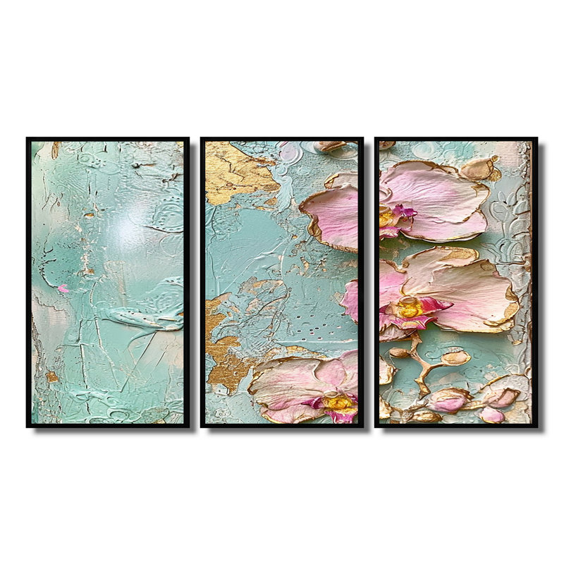 Ensemble de salon Aronson - Orchid Wall Art, H 28 po x l 36 po, Noir, noir, noir, noir