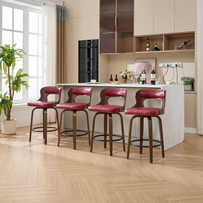 Tabourets de bar et de comptoir pivotants, Rouge